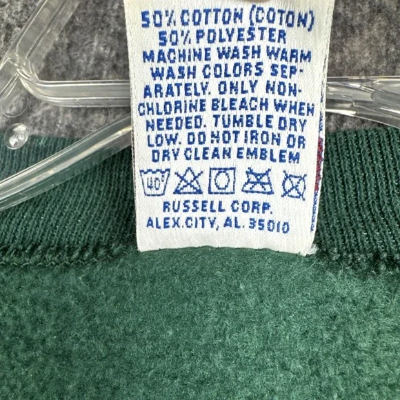Vintage 90s Russell Athletic Crewneck Sweater Sz XXL Made in USA Green Casual - Picture 5 of 5